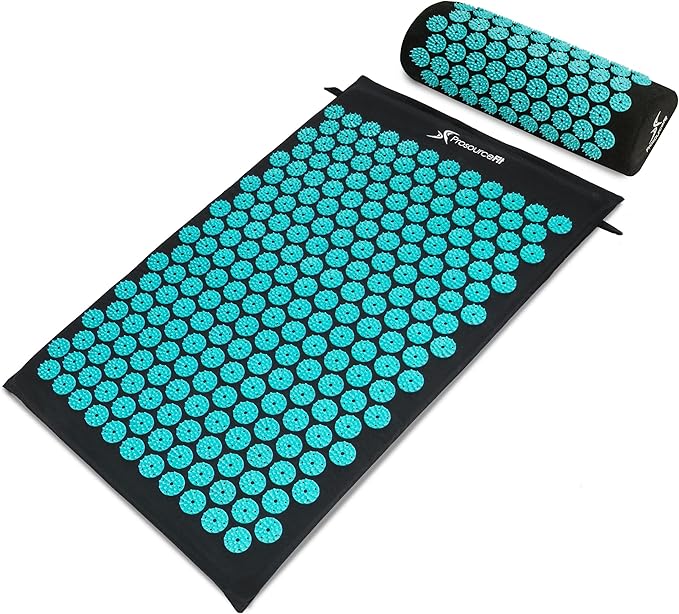 Ensemble tapis et oreiller d'acupression pour soulager les douleurs dorsales et cervicales et détendre les muscles