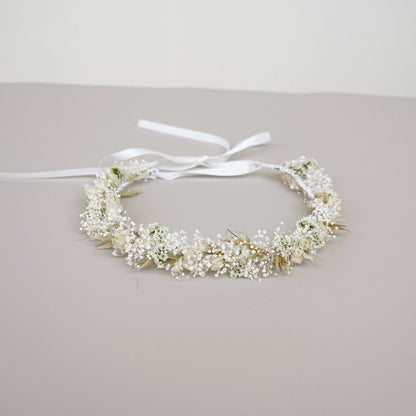 Couronne de gypsophile, couronne de fleurs séchées, couronnes de mariée, couronne de mariage, couronne de mariée bohème